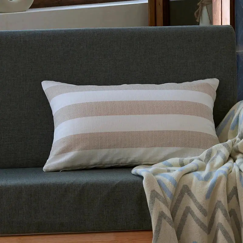 Linen stripe cushion cover living room striped pillow case