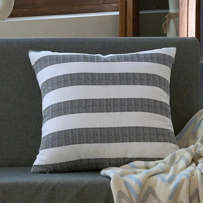 Linen stripe cushion cover living room striped pillow case