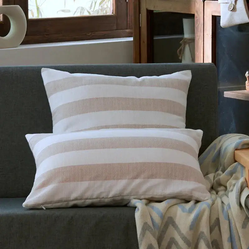 Linen stripe cushion cover living room striped pillow case