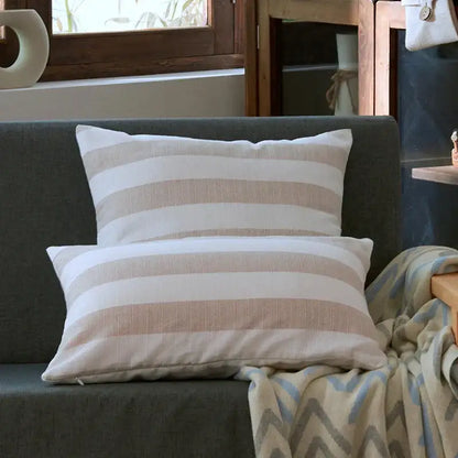 Linen stripe cushion cover living room striped pillow case