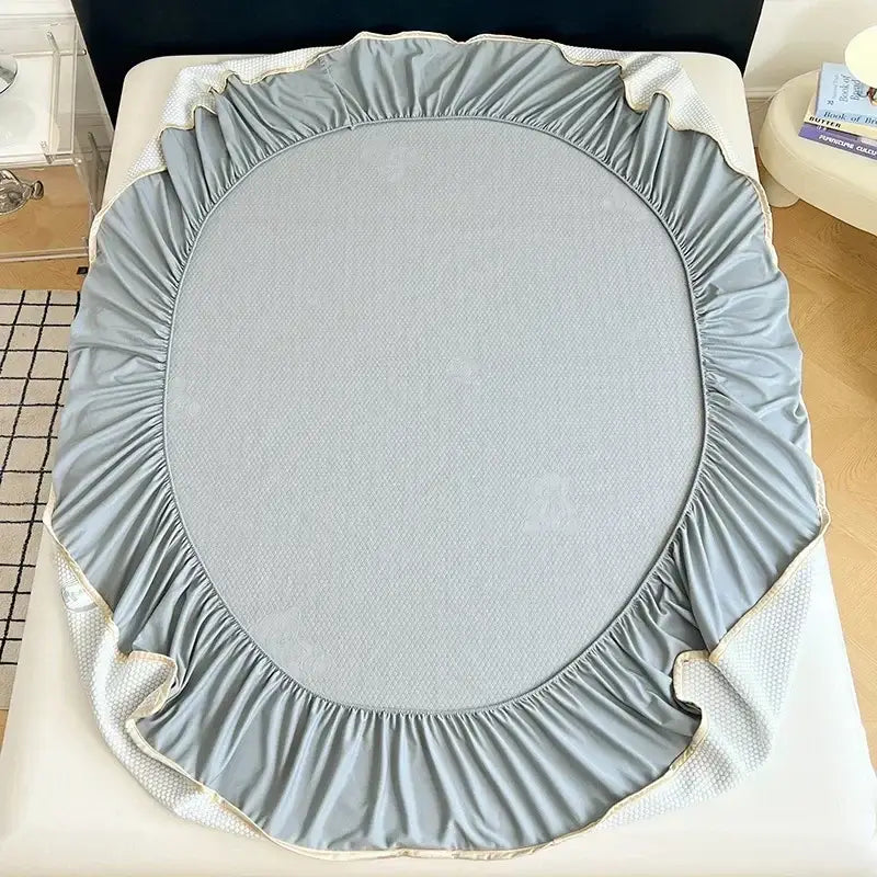 Little bear gray jacquard cooling mat bedroom mattress pad