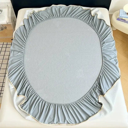 Little bear gray jacquard cooling mat bedroom mattress pad
