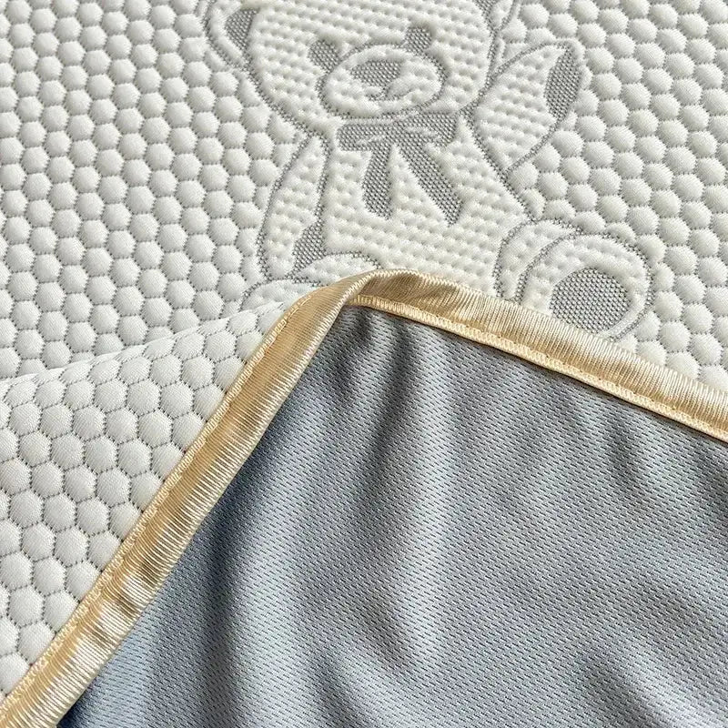 Little bear gray jacquard cooling mat bedroom mattress pad