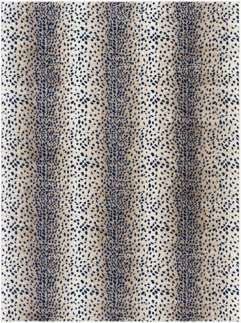 Pointblank Tan & Navy Leopard Print Area Rug