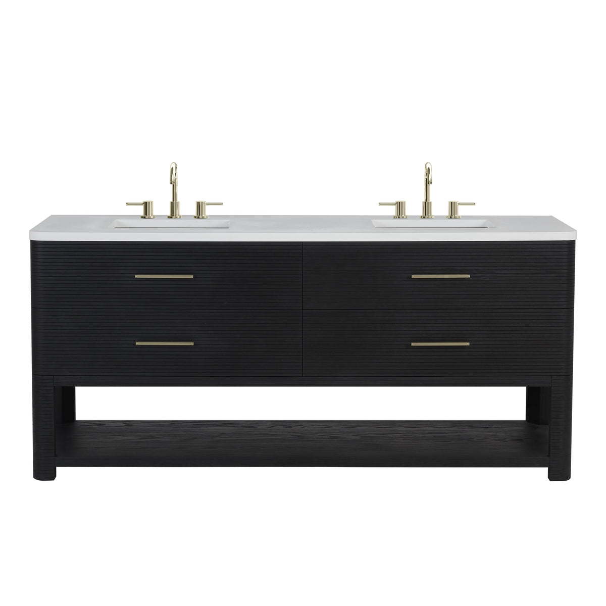 James Martin Lucian 72" Double Bathroom Vanity, Carbon Oak