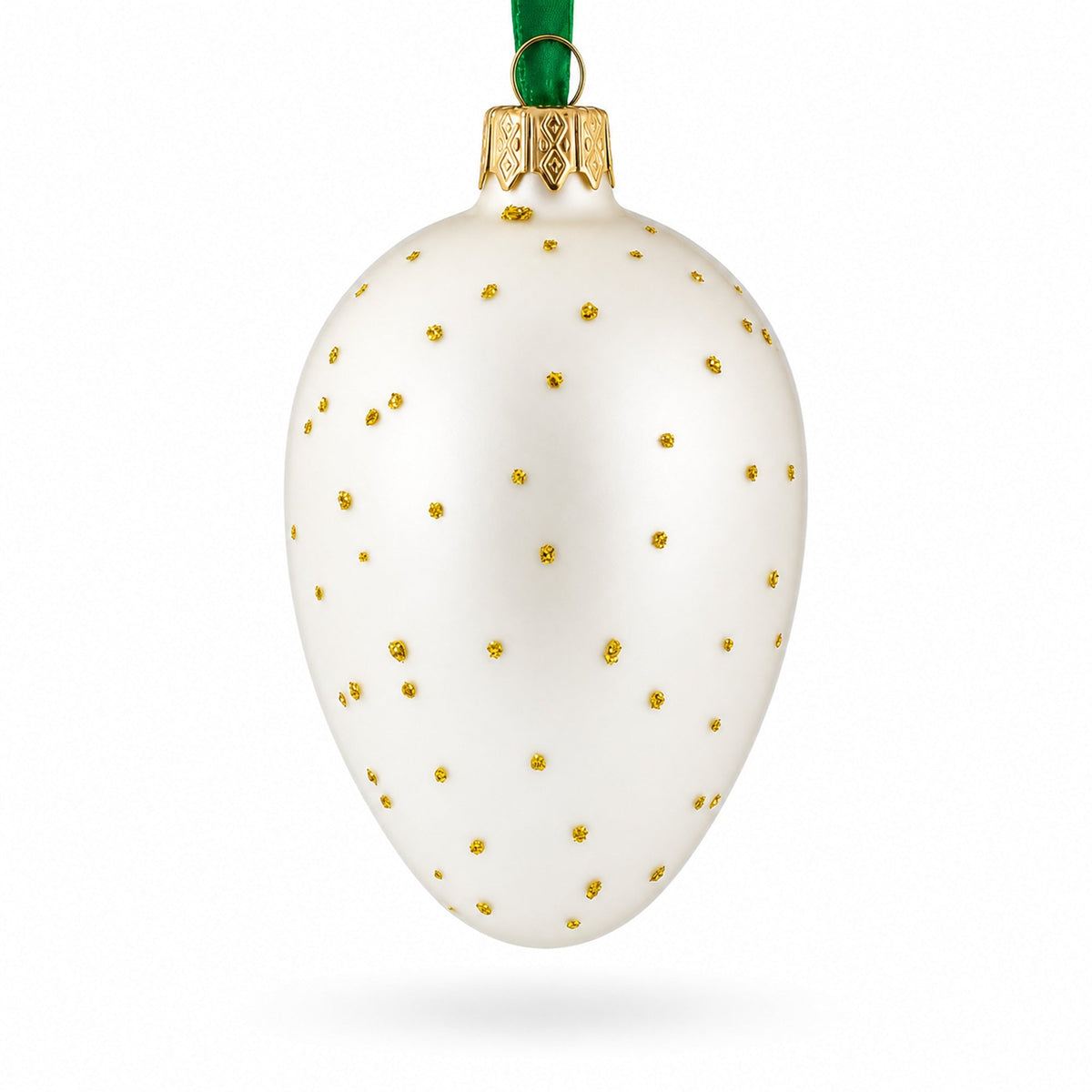 Santa Holding Candle Glass Egg Ornament 4 Inches