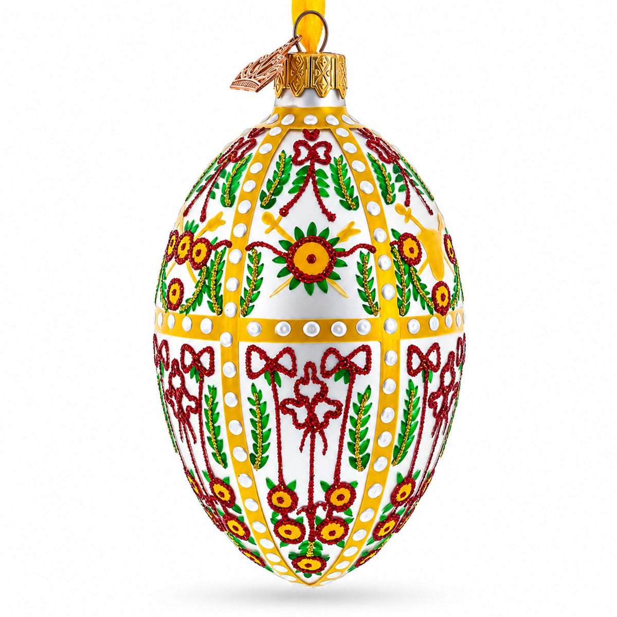 1901 Gatchina Palace Royal Glass Egg Ornament 4 Inches