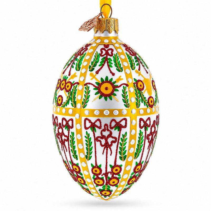 1901 Gatchina Palace Royal Glass Egg Ornament 4 Inches