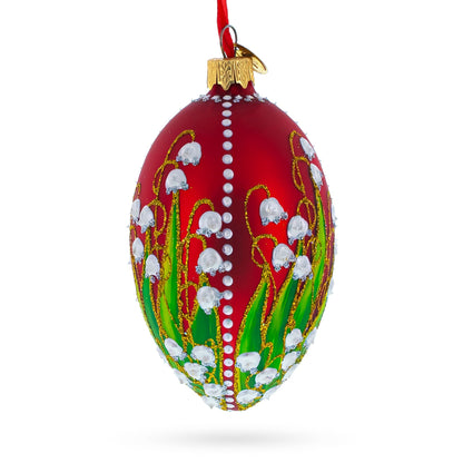1898 Lilies of the Valley Royal Egg Glass Ornament 4 Inches