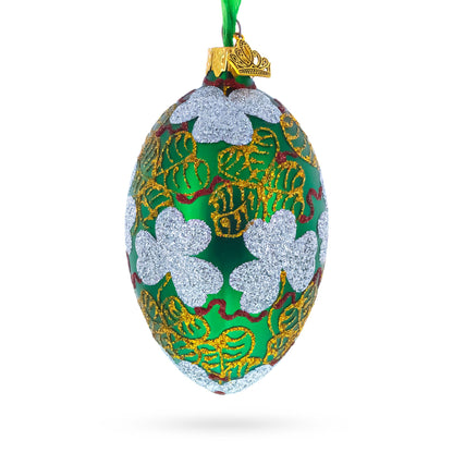 1902 Clover Leaf Royal Egg Glass Christmas Ornament 4 Inches