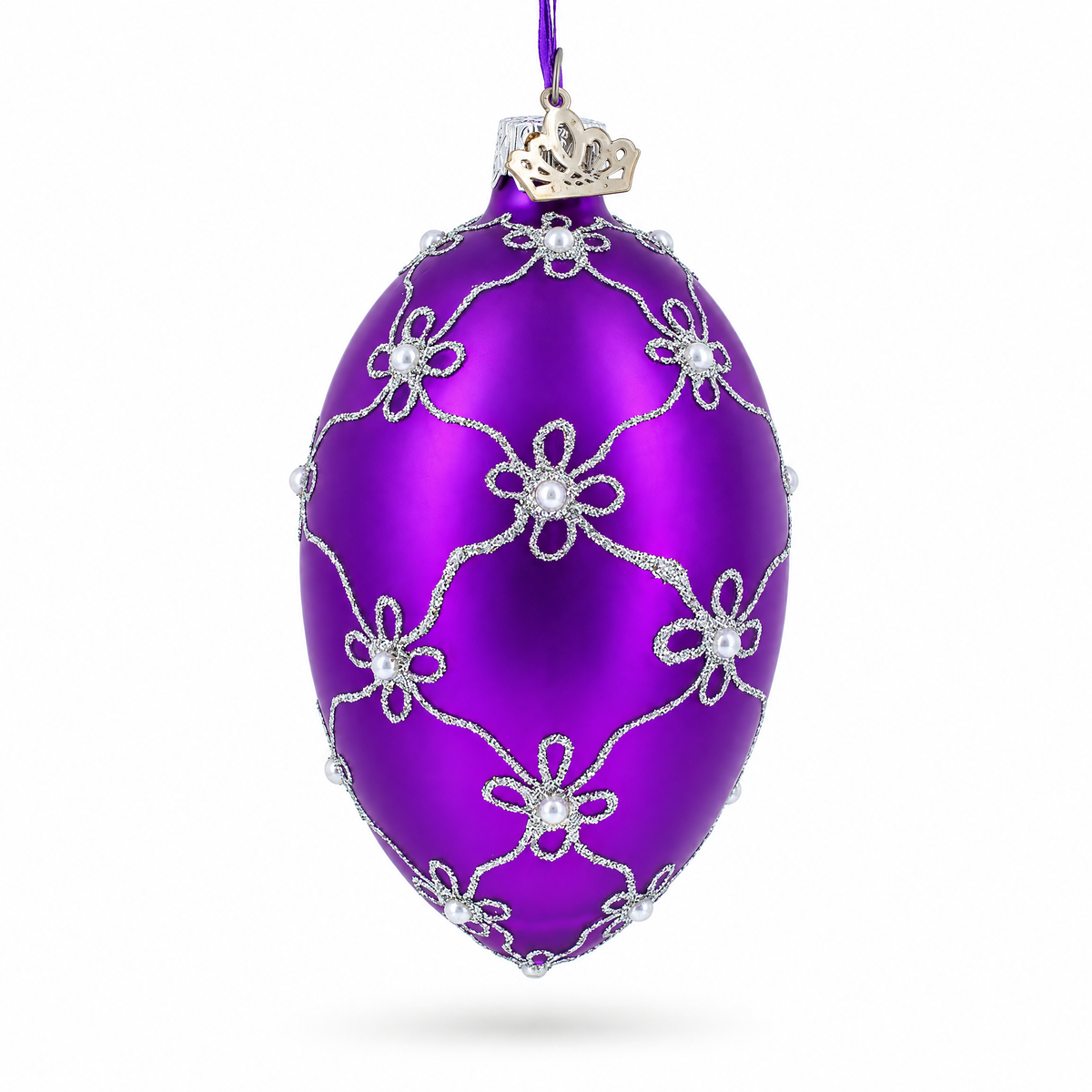 1906 The Swan Royal Egg Glass Ornament 4 Inches