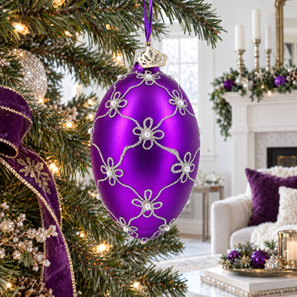 1906 The Swan Royal Egg Glass Ornament 4 Inches