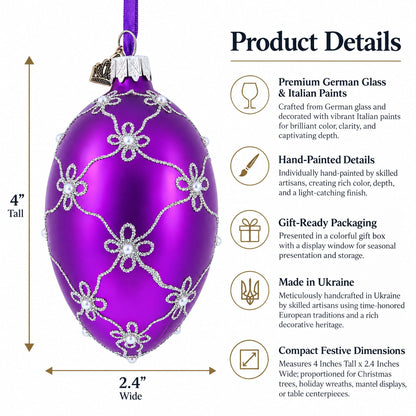 1906 The Swan Royal Egg Glass Ornament 4 Inches