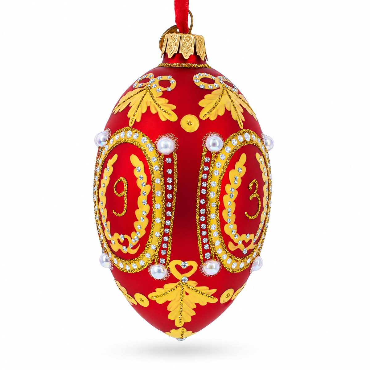 1893 Caucasus Royal Egg Glass Ornament 4 Inches