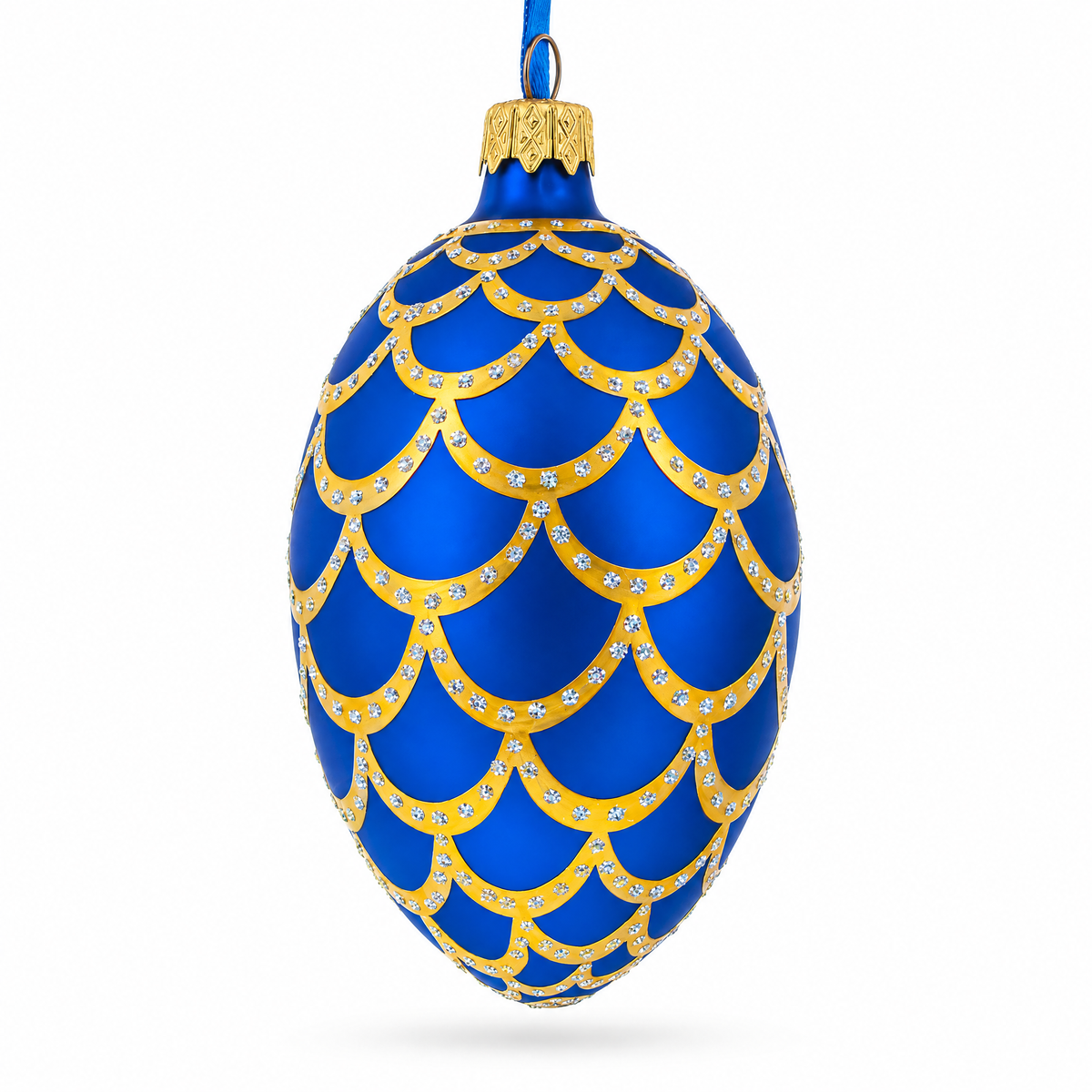 1900 Pine Cone Royal Egg Glass Ornament 4 Inches