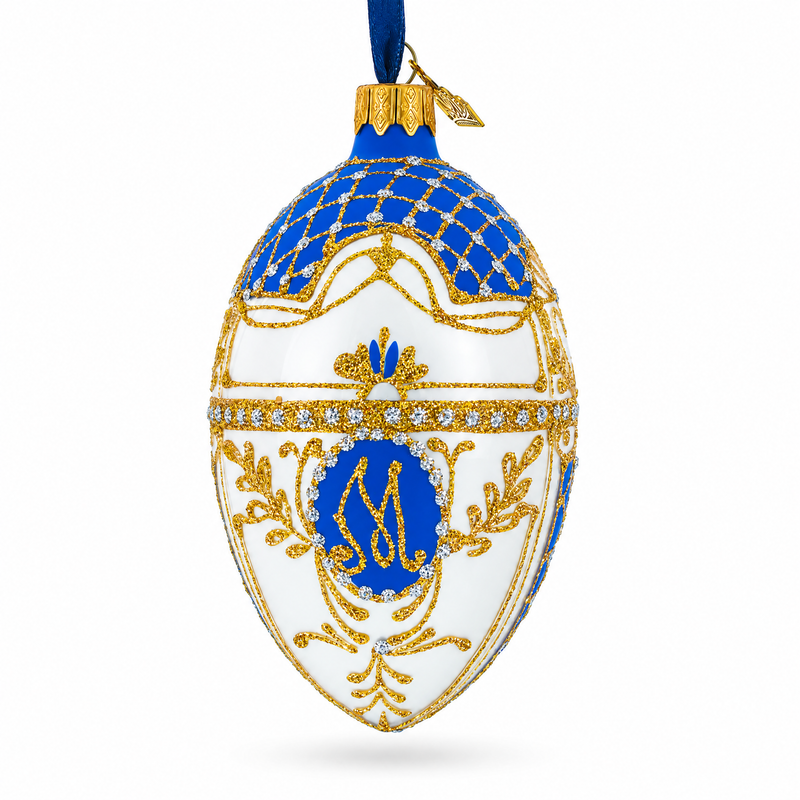 1903 Royal Danish Glass Egg Ornament 4 Inches