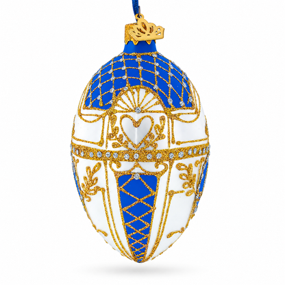 1903 Royal Danish Glass Egg Ornament 4 Inches