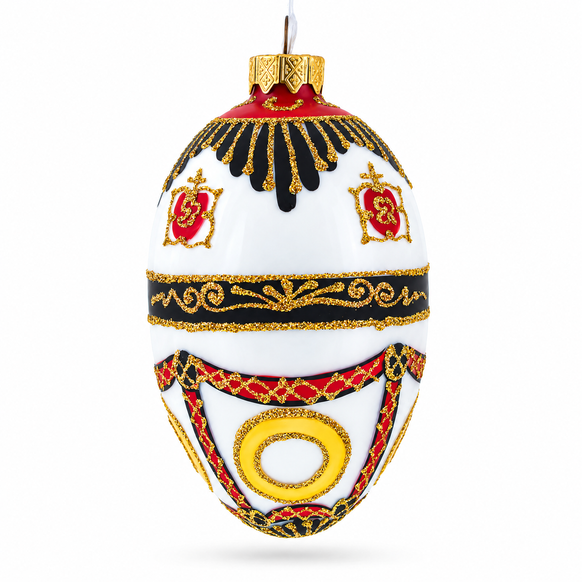Coat of Arms Royal Egg Glass Christmas Ornament 4 Inches