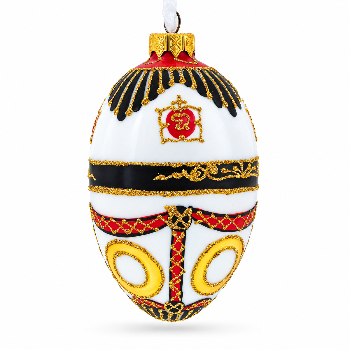 Coat of Arms Royal Egg Glass Christmas Ornament 4 Inches