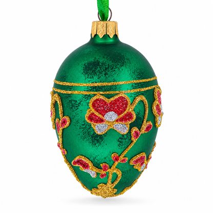 1899 Pansy Royal Egg Glass Ornament 4 Inches