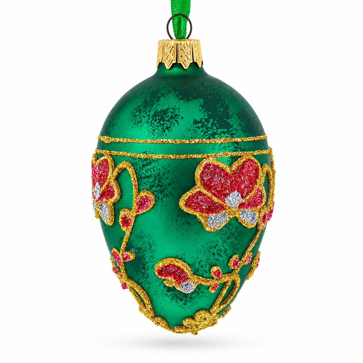 1899 Pansy Royal Egg Glass Ornament 4 Inches