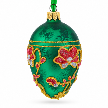 1899 Pansy Royal Egg Glass Ornament 4 Inches
