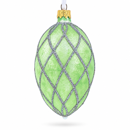1892 Diamond Trellis Royal Egg Glass Ornament 4 Inches