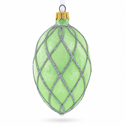 1892 Diamond Trellis Royal Egg Glass Ornament 4 Inches