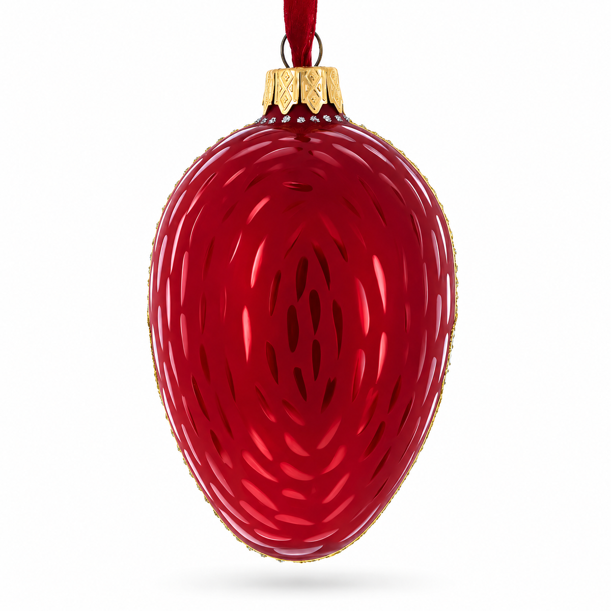 1898 Kelch Hen Royal Egg Glass Christmas Ornament 4 Inches