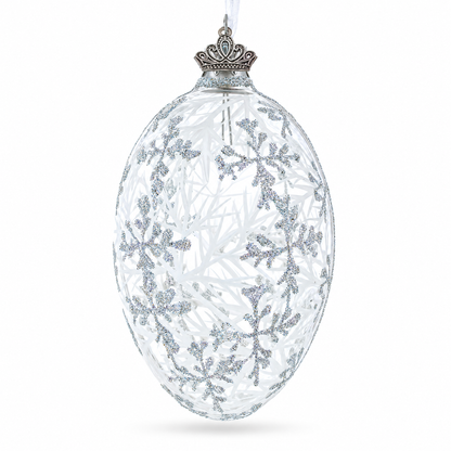 1913 Winter Royal Egg Glass Ornament 4 Inches