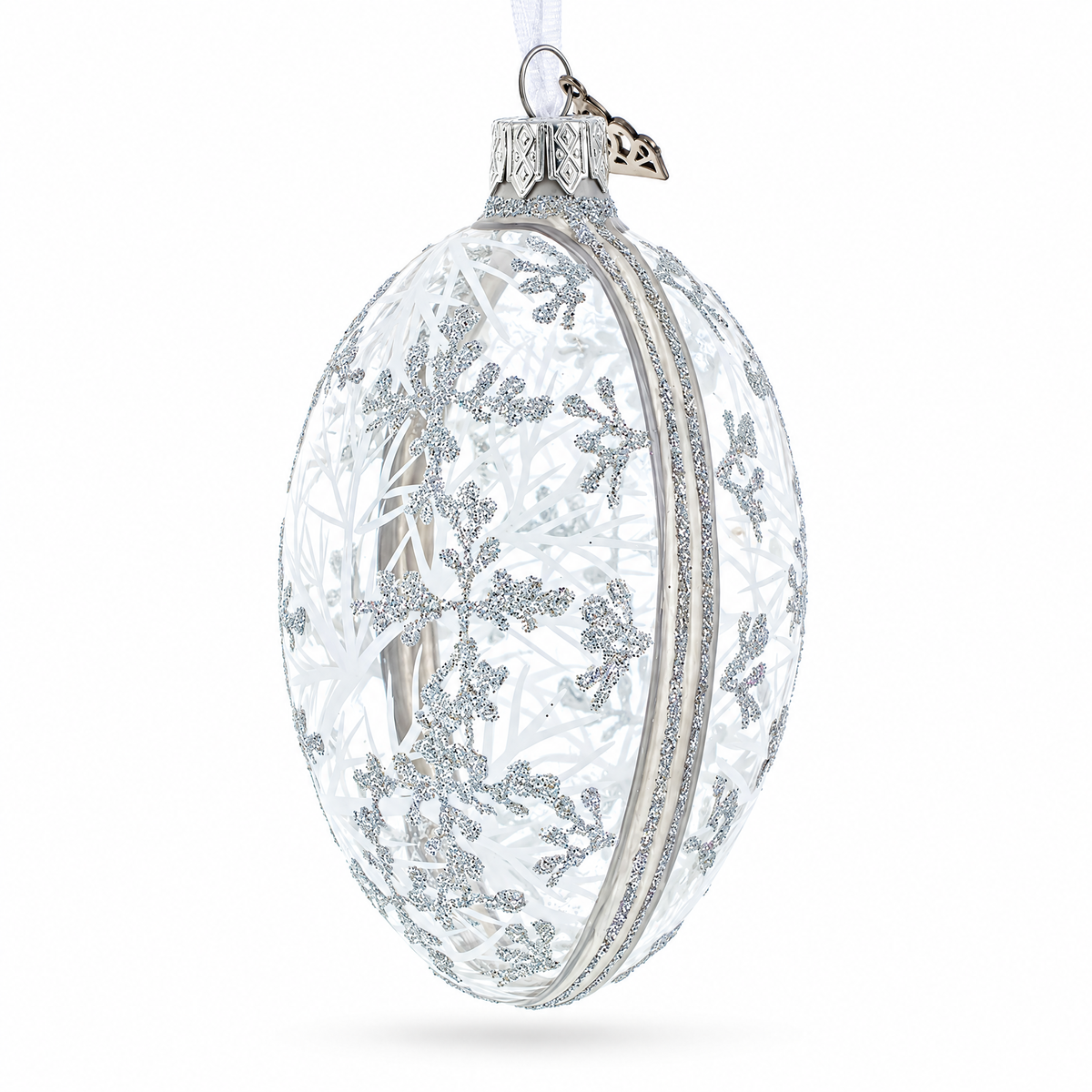 1913 Winter Royal Egg Glass Ornament 4 Inches