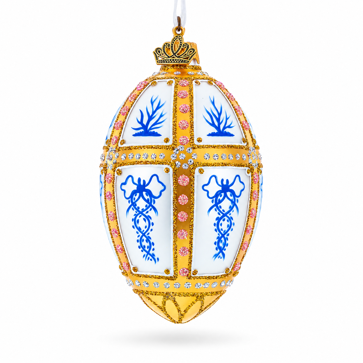 1899 Kelch 12 Panel Royal Egg Glass Ornament 4 Inches