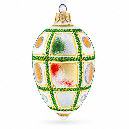 1911 Fifteenth Anniversary Royal Egg Glass Ornament 4 Inches