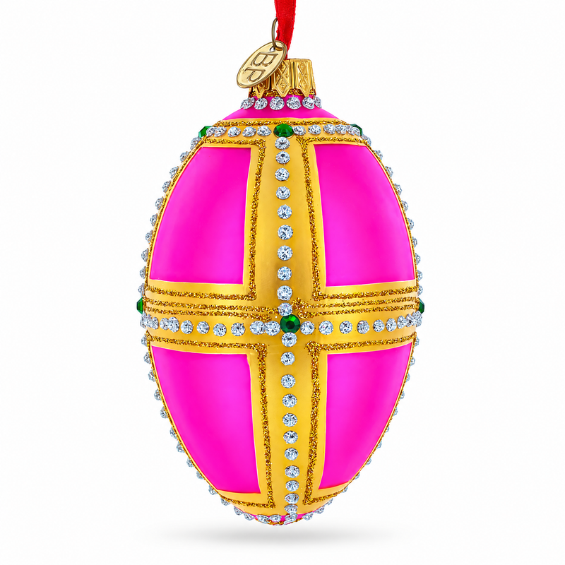 1890 Danish Palaces Royal Egg Glass Ornament 4 Inches