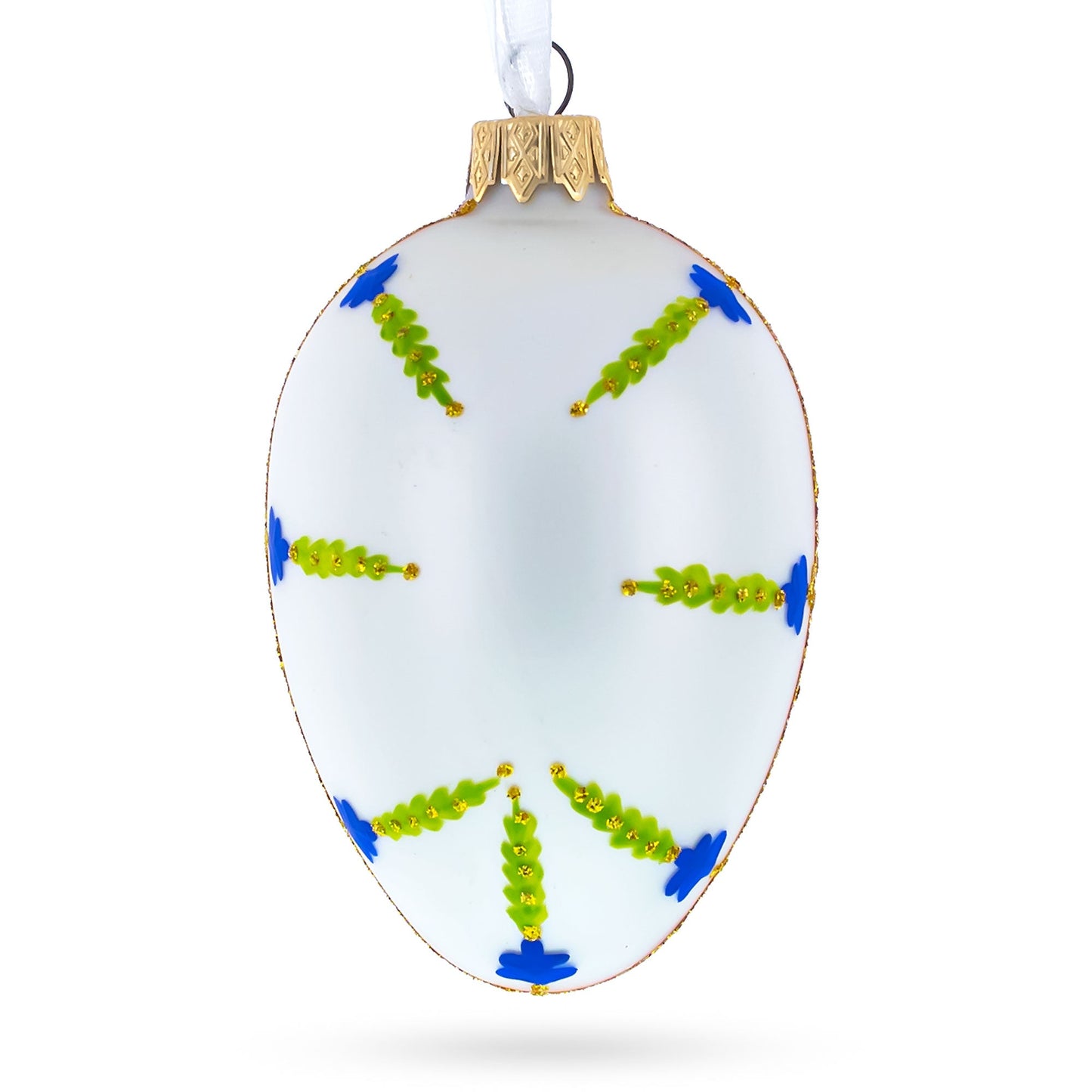 1894 Renaissance Royal Egg Glass Ornament 4 Inches