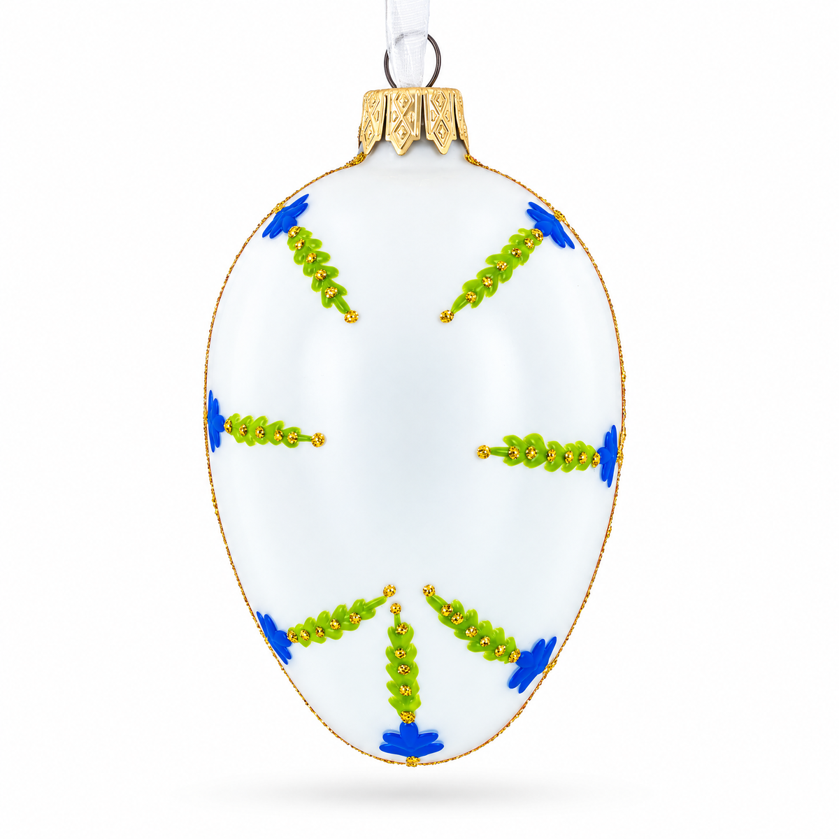 1894 Renaissance Royal Egg Glass Ornament 4 Inches