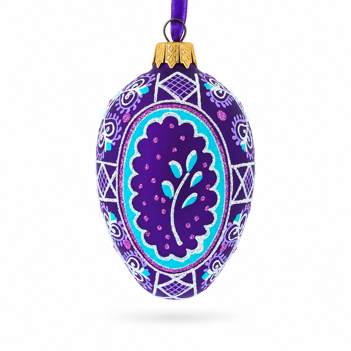 Willow Branch Glass Egg Ornament 4 Inches