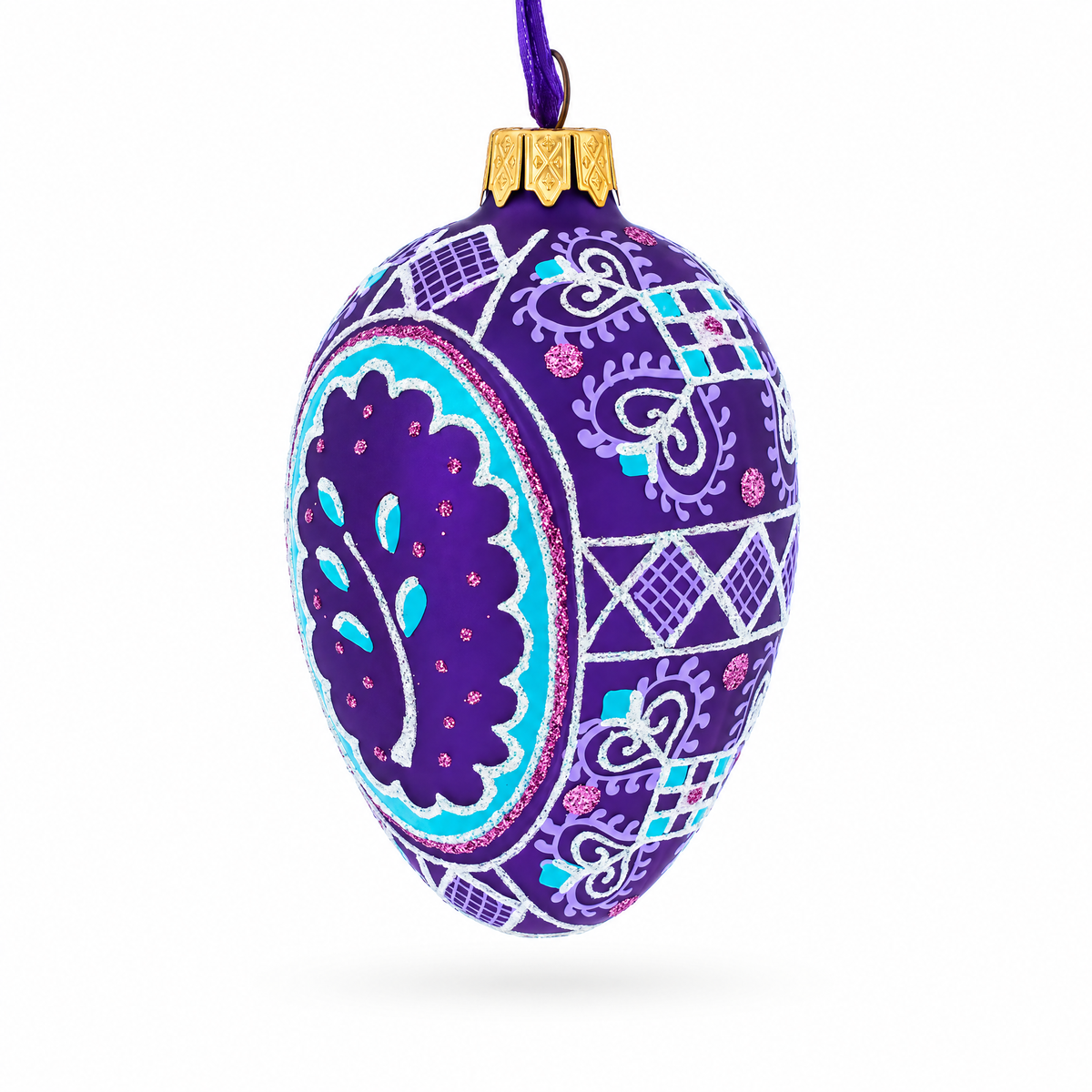 Willow Branch Glass Egg Ornament 4 Inches