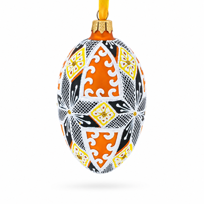 Snowflake Glass Egg Ornament 4 Inches