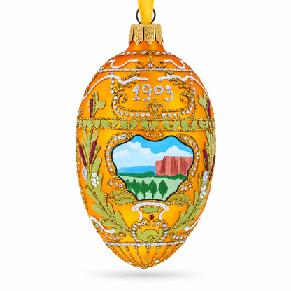 1903 Peter The Great Imperial Glass Egg Ornament 4 Inches