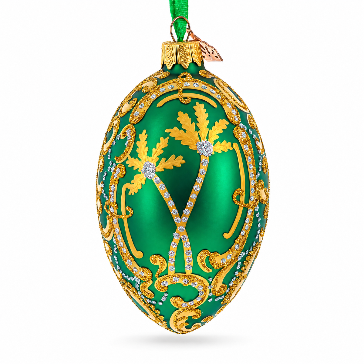 1902 Rocaille Kelch Glass Egg Ornament 4 Inches