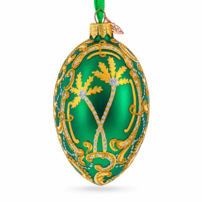 1902 Rocaille Kelch Glass Egg Ornament 4 Inches