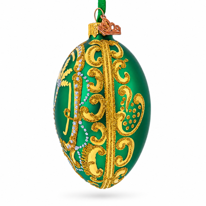 1902 Rocaille Kelch Glass Egg Ornament 4 Inches