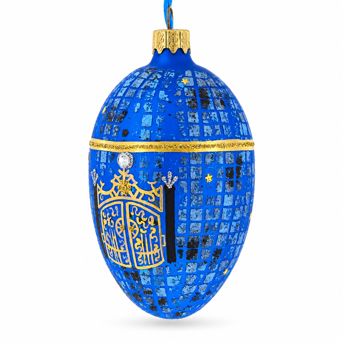 1917 Twilight Imperial Glass Egg Ornament 4 Inches