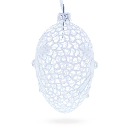Winter Bells Egg Glass Ornament 4 Inches