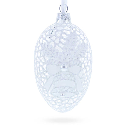 Winter Bells Egg Glass Ornament 4 Inches