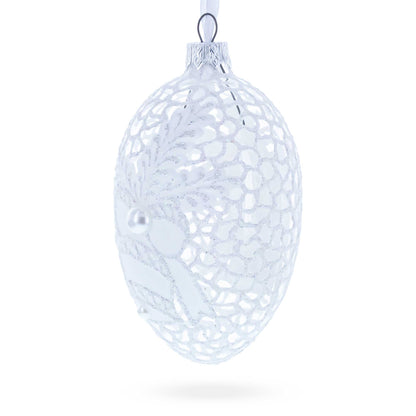 Winter Bells Egg Glass Ornament 4 Inches
