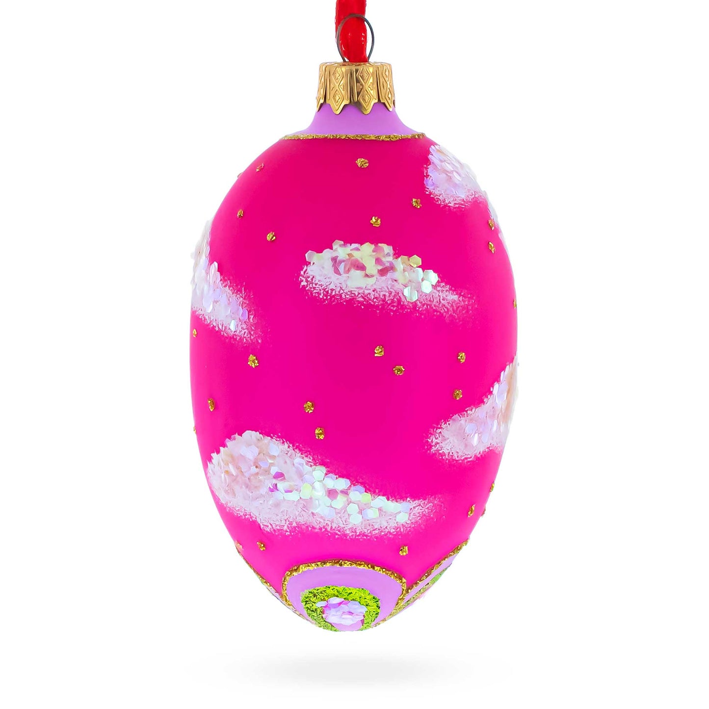 Newborn Baby Girl Egg Glass Ornament 4 Inches