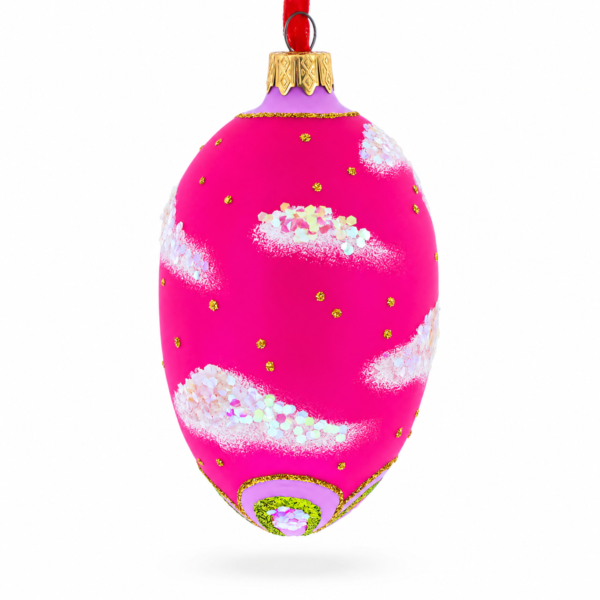 Newborn Baby Girl Egg Glass Ornament 4 Inches