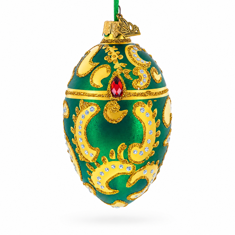 1891 Memory of Azov Royal Glass Egg Ornament 4 Inches
